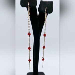 Gold Tone Long Strand Misahuali earrings